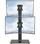 MOUNTUP Vertical Dual Monitor Stand, Stack Two Screens up to 32 inches,33 Lbs, Free-Standing Moni...