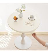 Jeloris Fitted Vinyl Round Tablecloth with Elastic Edge, Waterproof Wipeable PVC Table Cover, for...