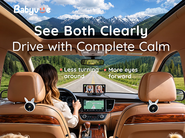 Dual Car Camera Baby Monitor for 2 Kids Baby Car Mirror Rear Facing
