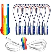 Kanemc Cable Ties Magnetic Cord Organizer Wraps, 8 Pcs Colored Cord Keepers Rainbow Colors Silico...