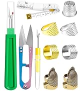 FIVEIZERO Thimble Kit– Sewing Thimbles for Hand Sewing, Metal Finger Protectors, Thimble Ring for...