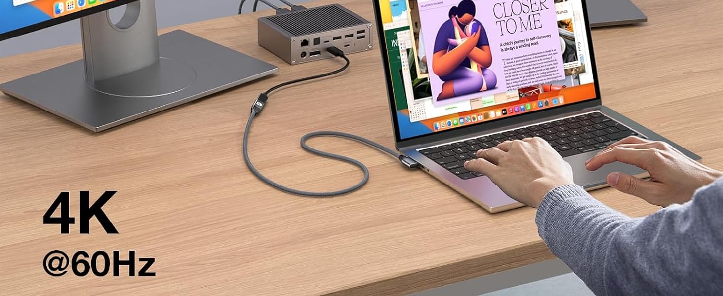USB Type C 4K@60Hz Video Output Monitor Display Cord
