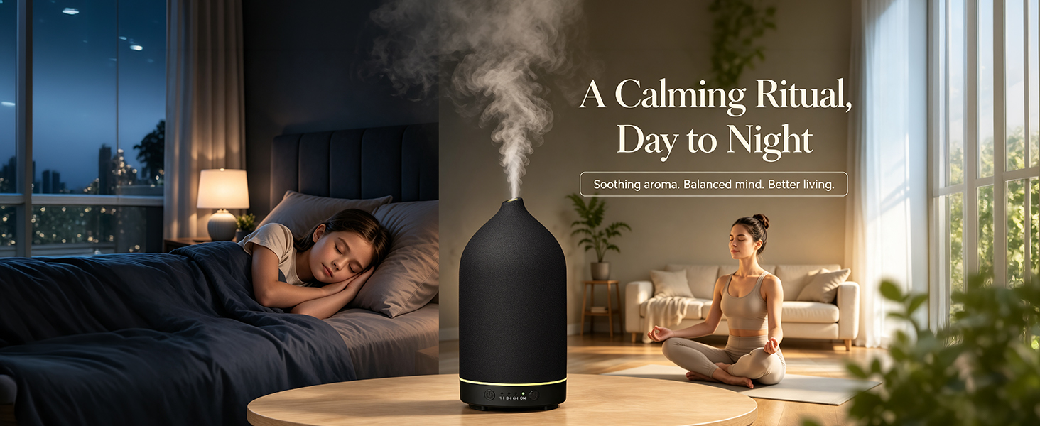 Gooamp 200ML Ceramic Essential Oil Diffuser for Home
