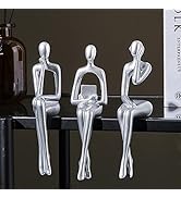 XINXAUN Silver Decor Thinker Statue Ornaments Abstract Decor Sculptures Resin Statue Modern Decor...