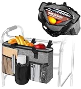 Rhino Valley Walker Basket, Large Capacity Walker Accessories Storage Bag with Multi Pockets & Cu...