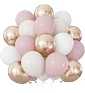 Nude Dusty Pink Balloon Set, 50PCS 12 Inch Retro Blush Pink, White Sand and Soft Champagne Gold B...