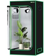 Yesker 2x2 Grow Tent 24"x24"x48" High Reflective Mylar Small Indoor Growing Tents 600D Oxford Clo...