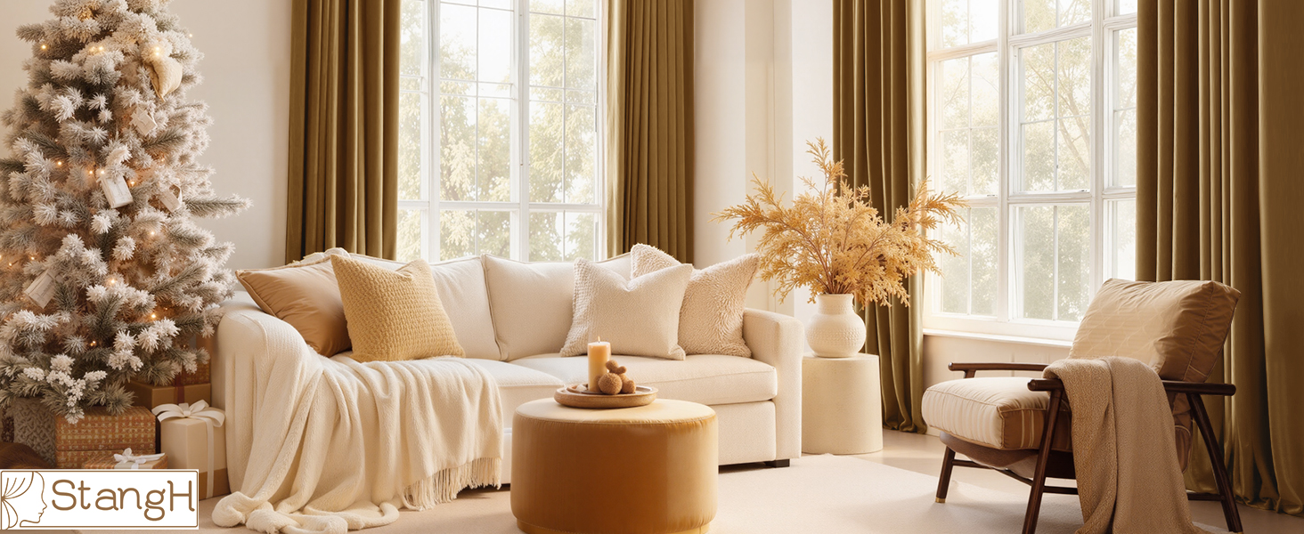 Gold Brown Velvet Curtains