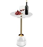 mignonnememe Clear Acrylic Side Table 13.8" Round End Table Nightstand for Living Room and Bedroo...