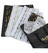 PMLAND 60 Sheets Thank You Tissue Paper 20 × 15 Inches – Premium Gift Wrapping & Packaging Paper,...