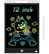 12 Inch LCD Writing Tablet - Colorful Electronic Drawing Pad & Doodle Board for Kids Ages 3-8, Er...