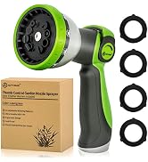 AUTOMAN Garden Hose Nozzle Sprayer - 10 Spray Patterns, Thumb Control On Off Valve, Durable Water...