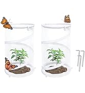 2 Pack Pop Up Garden Cloches for Plants, 21.6" x 13.7" Breathable Mesh Plant Protectors for Veget...