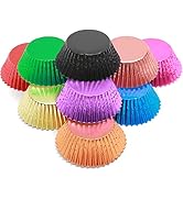 500pcs Foil Cupcake Liners For Baking Thick & Sturdy, Oil Resistance,10 Color Baking Cups Muffin ...