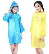 Luckyiren Thicker Reusable Raincoat Rain Poncho Jacket Slicker for Children Boy Girl Kids