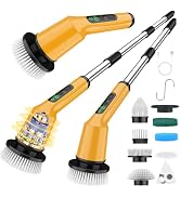 Shower Scrubber with Long Handle, Electric Scrubber Bathroom Cleaner Brush | Shower Cleaner Brush...