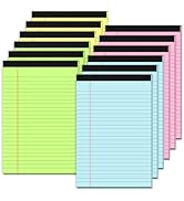 Zaviko 12 Pack Small Note Pads 5x8, Small Colored Legal Pads 5x8 College Ruled, Perforated Legal ...