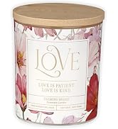 Christian Art Gifts Soy Wax Scented Candle: Love is Patient Bible Verse, Calming Breeze Scent, Pu...