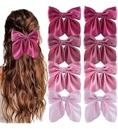 hisial 8 Pcs Hair Bows for Women Short Tail Bow Hair Clips Small Alligator Barrettes Cute Accesso...