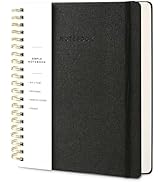 Oneirom Spiral Notebook - 8.5 x 10.98 Inch Large Hard Cover Notebook with Elastic Band & Pocket, ...