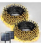 JMEXSUSS 2 Pack Solar String Lights Outdoor, Total 400LED 151FT, Warm White | Christmas Lights Ou...