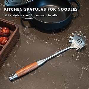 wooden spaghetti spoon; pasta server utensil; pasta utensil; pasta ladle; spaghetti server