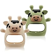 2 Pack Baby Teething Toys for 3-6 6-12 Months, Food Grade Silicone Infant Teether Mitten, Baby Es...