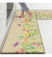 DailyCuddles Kitchen Mats for Floor, 2-Piece Anti-Fatigue Waterproof Kitchen Rugs for Apartment D...