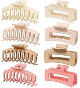 Large Hair Clips,Claw Clips, 8 Pack 4.3" Hair Clips for Women & Girls,2 Styles 4 Colors Strong Ho...