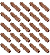 FoxRose 1/2" Drip Irrigation Barbed Coupling Fitting, 25 Pack Drip Irrigation Coupler Parts Fit f...