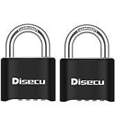 Disecu 2 Pack 4 Digit Heavy Duty Combination Lock Outdoor Waterproof Padlock for School Gym Locke...