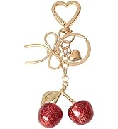 Snycler Cute Strawberry Cherry Keychain Bag Charms Heart Flower Daisy Key chains Accessories Deco...