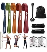 WHATAFIT Resistance Bands,Pull Up Assist Bands Set with Handles, Exercise & Workout Bands with Do...