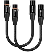 Fosi Audio XLR Cable 1ft, 2 Pack Cables Preamp to Power Amp, Durable Shielding for ZA3 ZD3 Amplif...