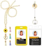 Quprofa Women Lanyard with id Badge Holder,Silicone Wooden Beaded Lanyard for ID Badges Keys,Cute...