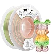YXPOLYER Rainbow PLA Filament Silk PLA Multi Color 3D Printer Filament 1.75mm 1kg, Gradient Multi...
