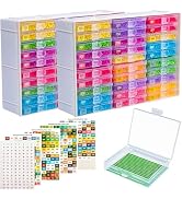 LEIYULY 60PCS 2-in-1 Diamond Art Tray & Storage with Lids, Diamond Painting Trays, Bead Storage a...