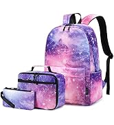 Imyth Backpack for Teen Girls, Boys, Lightweight Water Resistant Bookbag 3 in 1 with Lunch Box Pe...