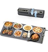 Food Warming Mat Extra Large, Rapid Heating Electric Warming Tray with 9 Temp Setting and 6 Hours...
