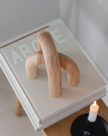 Peakoly wood arches on coffee table books decor