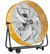 ROVSUN 30 Inch High Velocity Drum Fan, 13000CFM Industrial Metal Floor Fan with Handle, Heavy Dut...