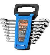 HORUSDY Combination Ratchet Wrenches Set with SAE | 8 Pieces Wrench Set with Wrench Organizer | 7...