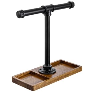 tabletop T-Bar Over Ear Headphones Holder with Accessories Tray