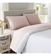 Weenmee Cooling Sheet Set- Peach Queen 4 Piece& Deep Pocket& Easy Care