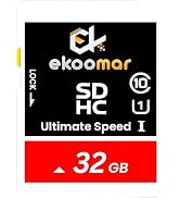 Ekoomar SD Card - Class 10, High-Speed Memory Card with 100MB/s for Digital Camera, Dash Cam, & V...