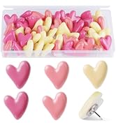 Dfqsofd 50Pcs Heart Push Pins, Cute Thumb Tacks Decorative Pins for Bulletin Board Can Be Used fo...