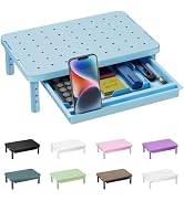 WALI 3 Height Adjustable Computer Monitor Stand with Storage, up to 44 lbs | Desk Organizer with ...