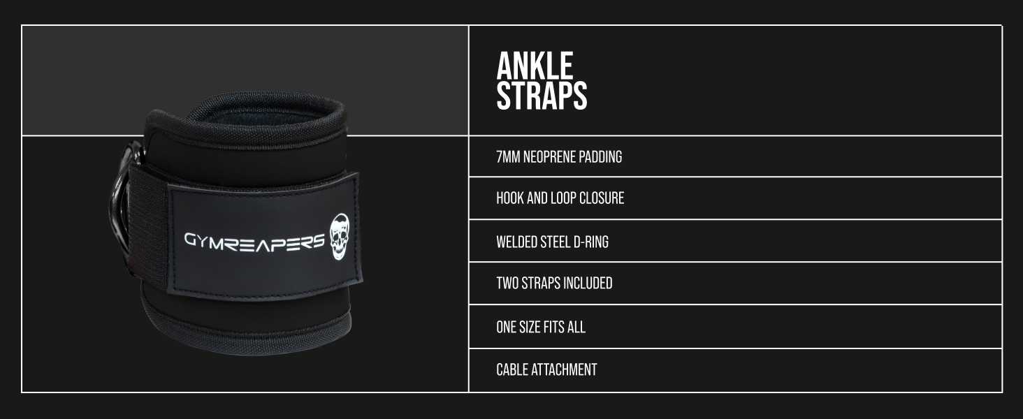 Gymreaper Ankle Straps Glute Leg Straps Build Muscle Target Glutes Cable Kick Backs
