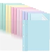 12 PCS Pastel Plastic Report Covers with 3 Prongs Clear Front Presentation Folders 3 Prong Folder...