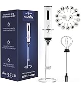 FoodVille MF05 Rechargeable Milk Frother USB Charging Handheld Foam Maker with Balloon Whisk, 16 ...